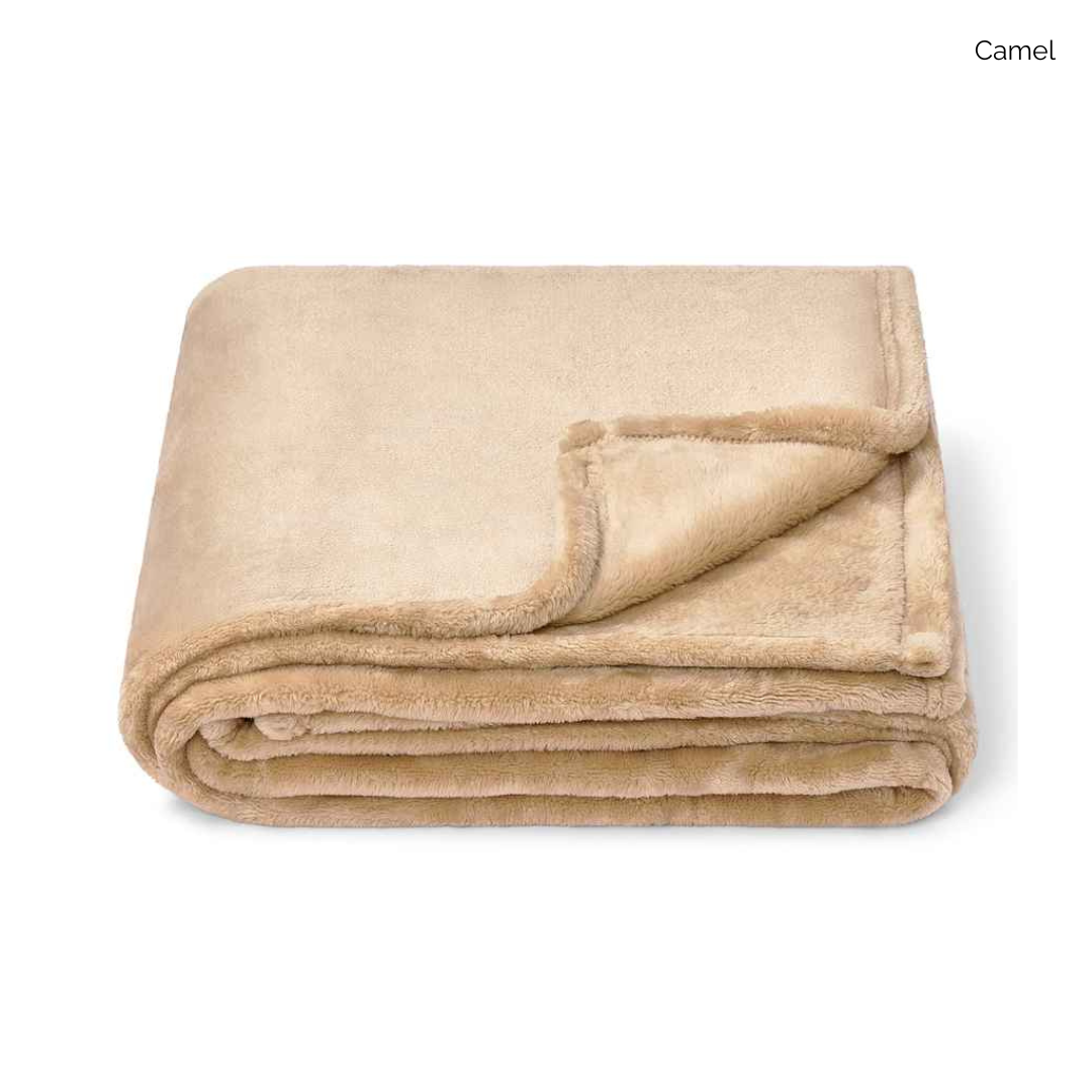 Brand Lab Large Plush Embroidered Fleece Blanket