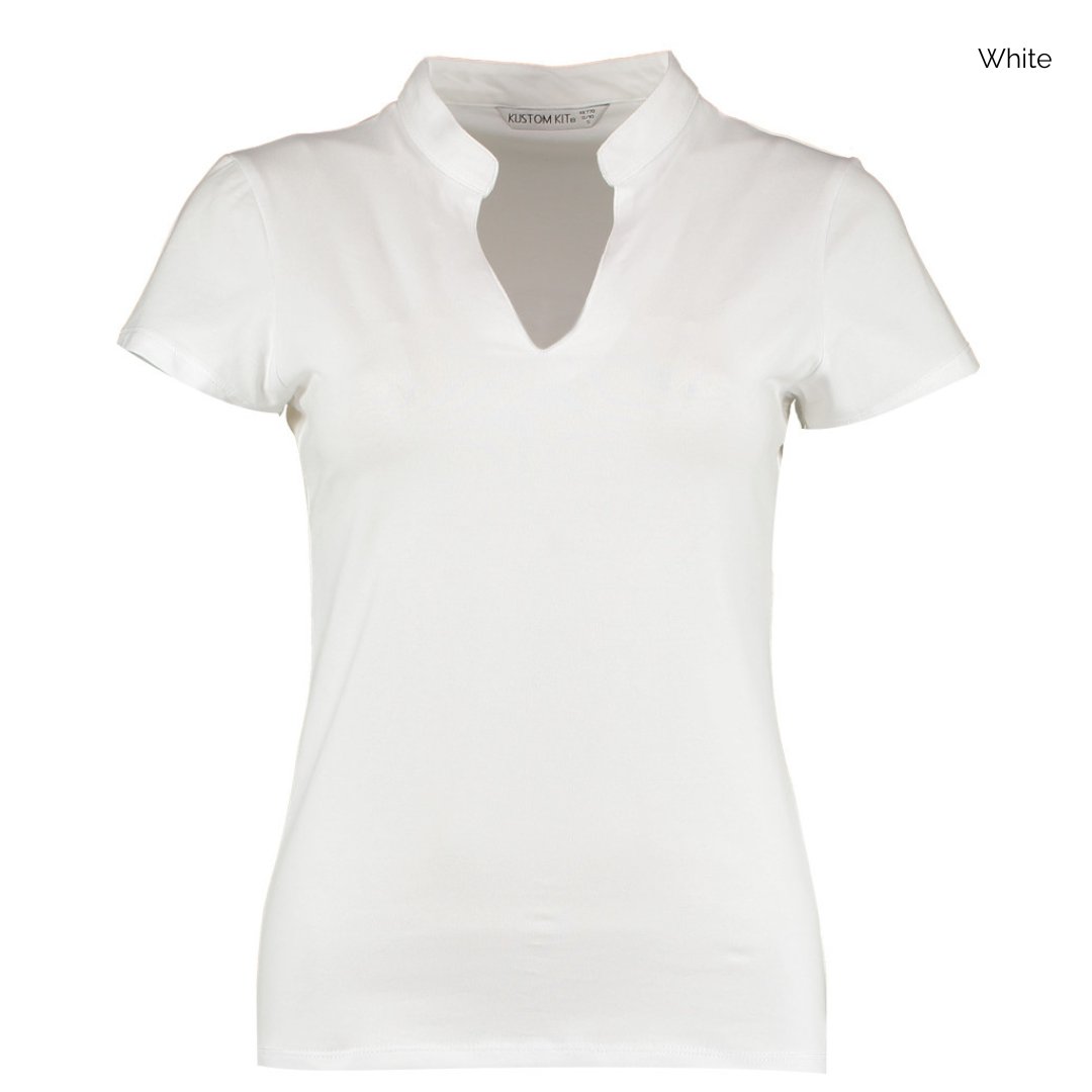 Kustom Kit Ladies V Neck Embroidered Corporate Top