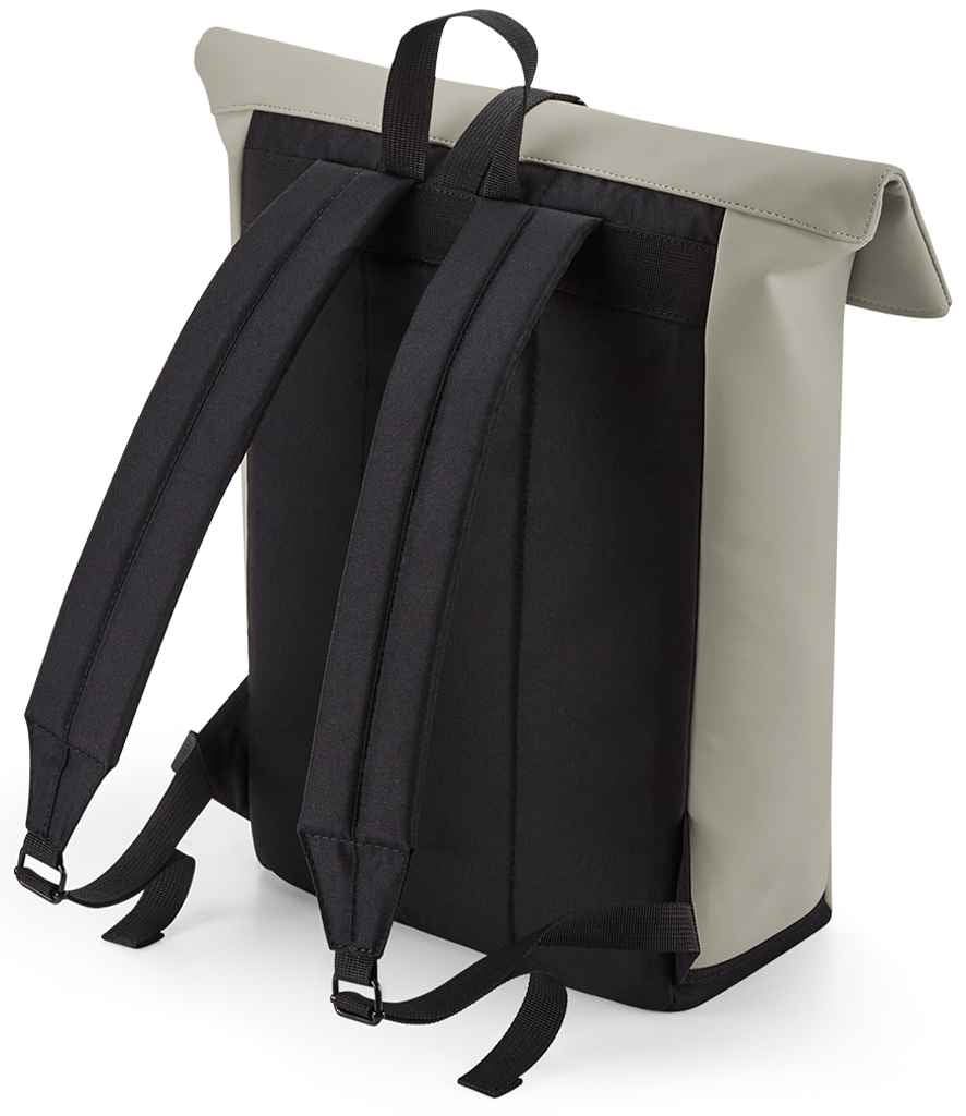 BagBase Matte PU Roll-Top Backpack