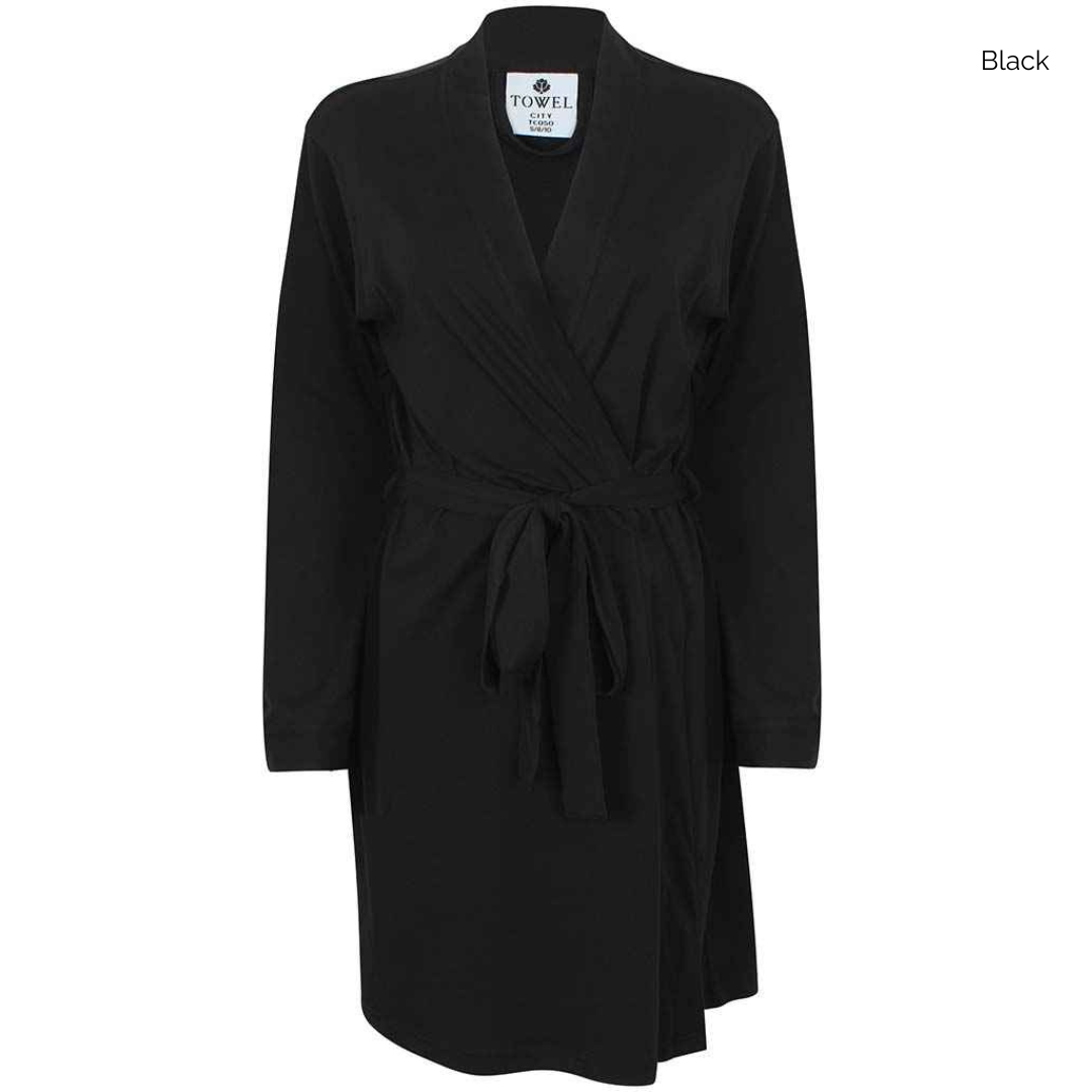 Towel City Ladies Embroidered Cotton Wrap Robe