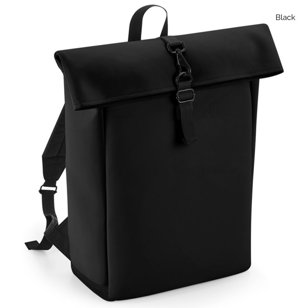 BagBase Matte PU Roll-Top Backpack