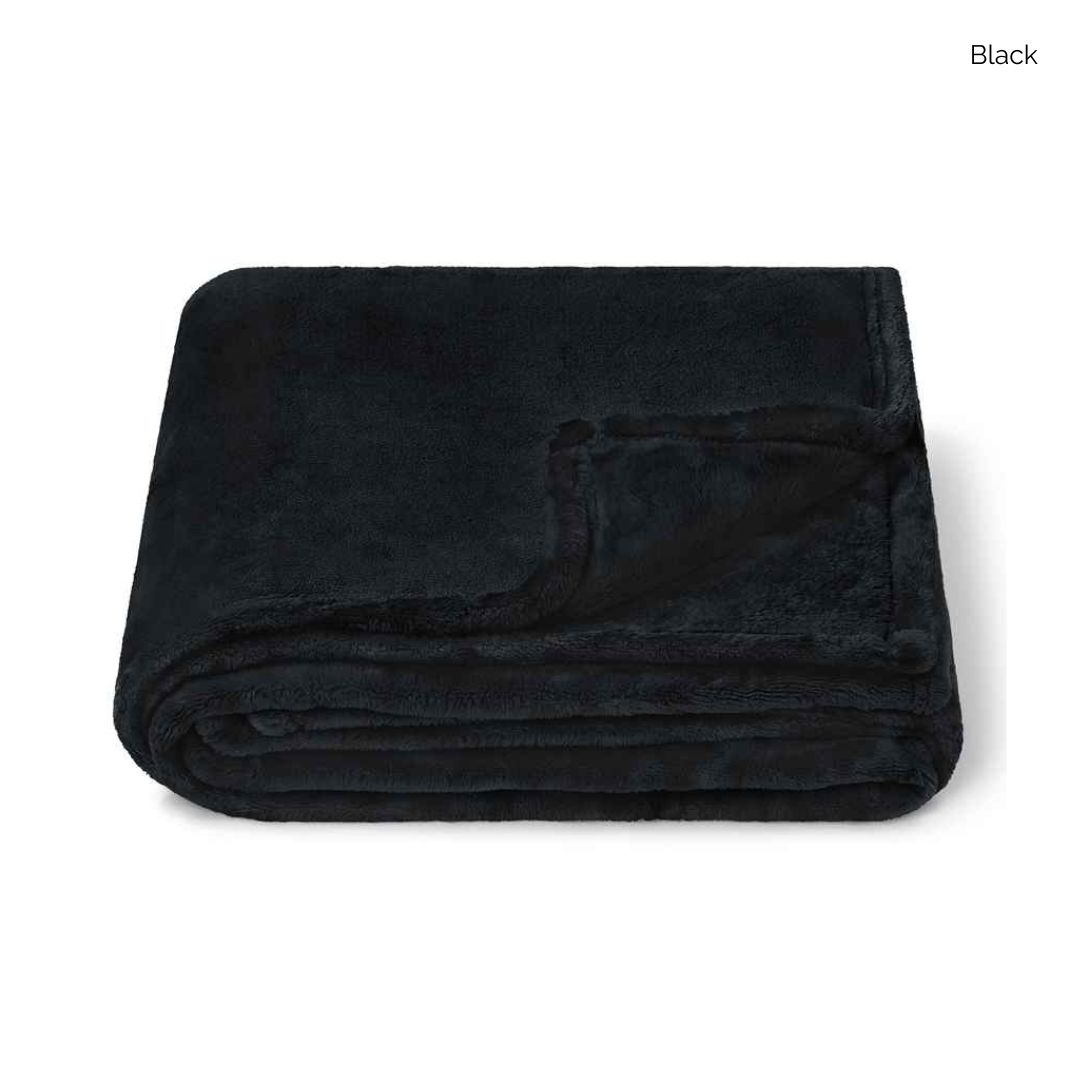 Brand Lab Large Plush Embroidered Fleece Blanket