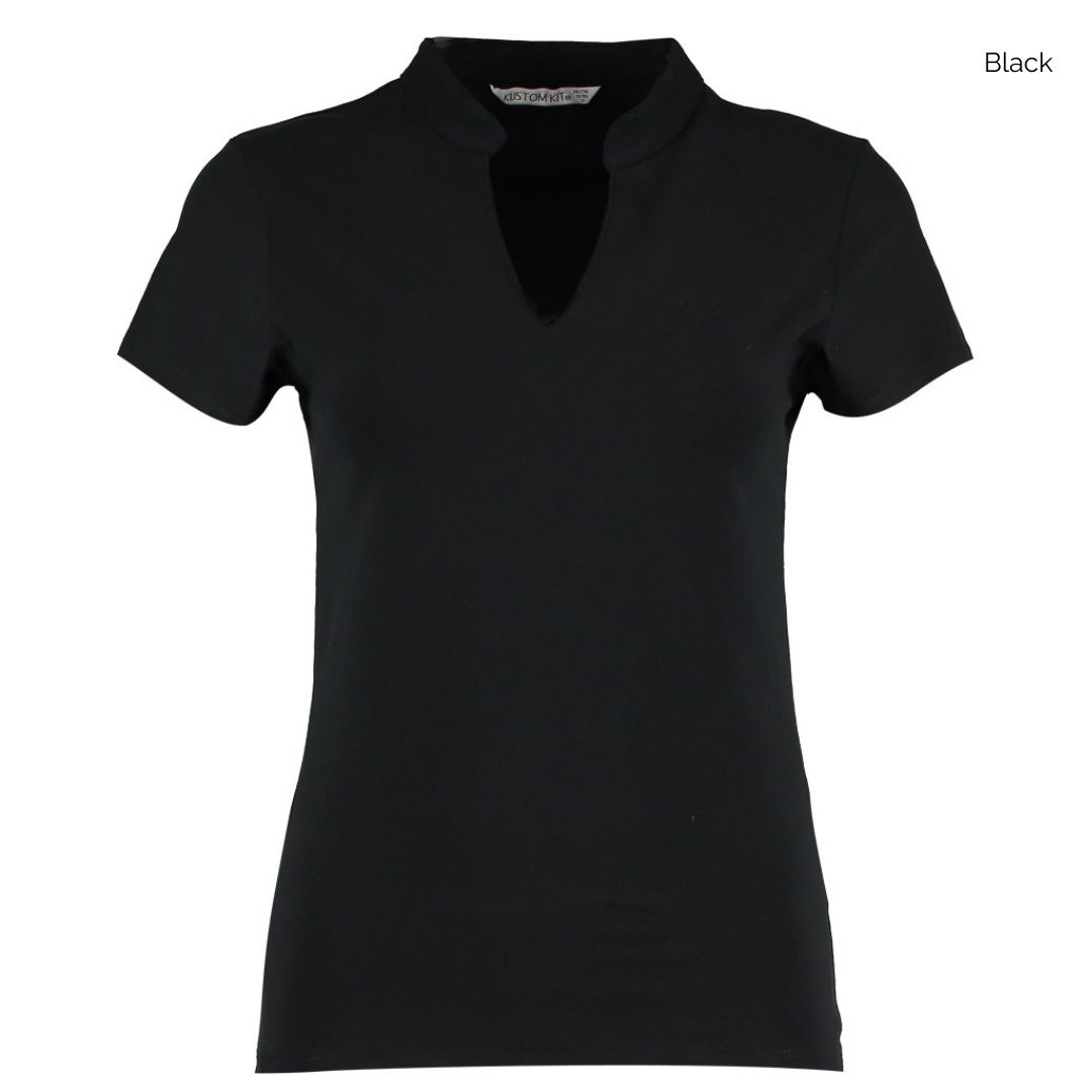 Kustom Kit Ladies V Neck Embroidered Corporate Top