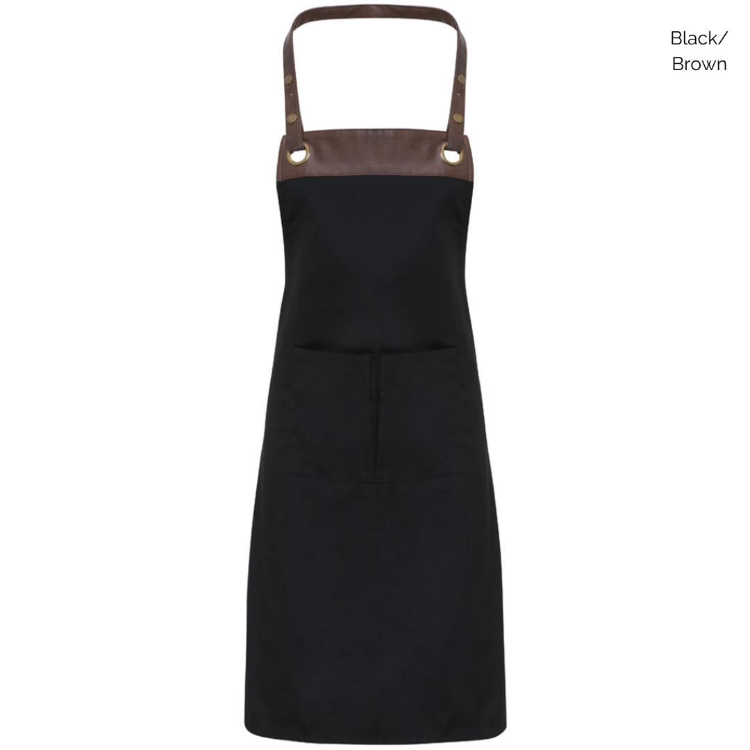 Premier Espresso Embroidered Bib Apron