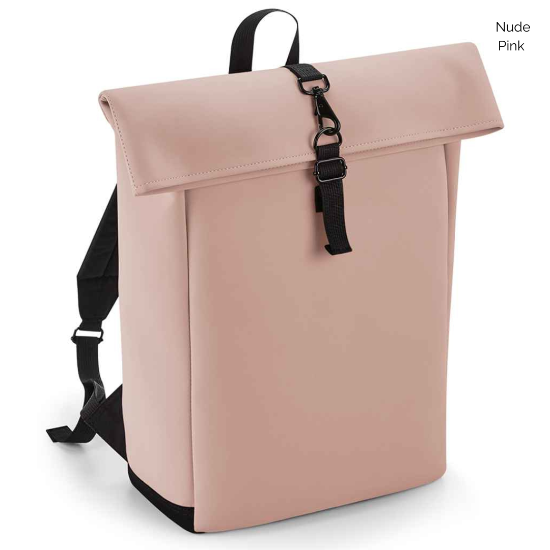 BagBase Matte PU Roll-Top Backpack